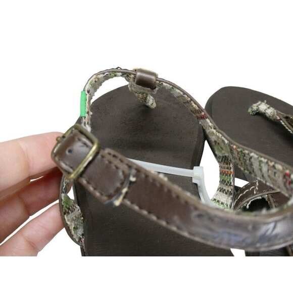 New Sanuk‎ Strappy Sandals Women's Size 7 Brown Metallic Beads Boho - Picture 3 of 6